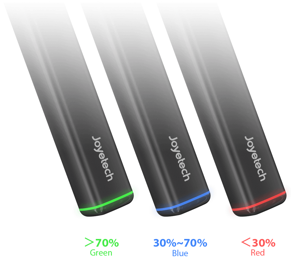 A ring-shape battery indicator on the EXCEED PCC vape pen will tell you when it’s time to recharge.
