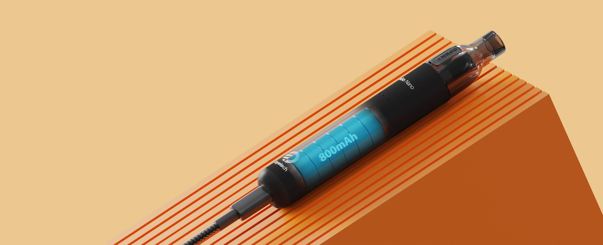 The eGo Nano equipped with an 800mAh battery and USB-C charging for reliable, fast power.