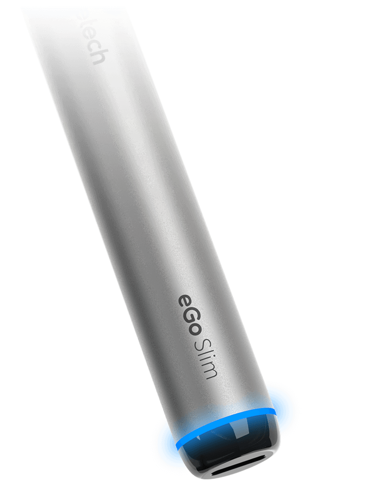 eGo Slim’s 360° battery indicator light allows you to easily monitor the battery level at a glance.